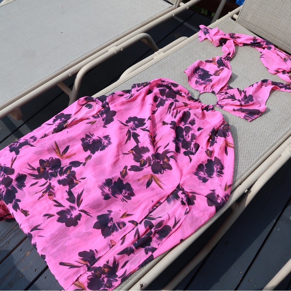 ASOS - Size 4 Pink Flower Swim suit cover up or beachwear